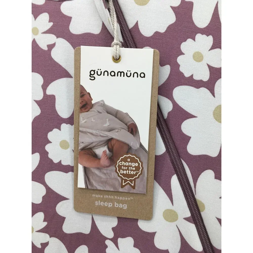 Gunamuna Bamboo Long Sleeve Sleep Sack Bag Blossom Floral Print 24-36 Mo NEW